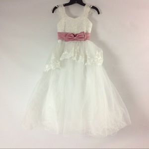 Abao Wedding Girls Little Bride Dress 8-9 New
